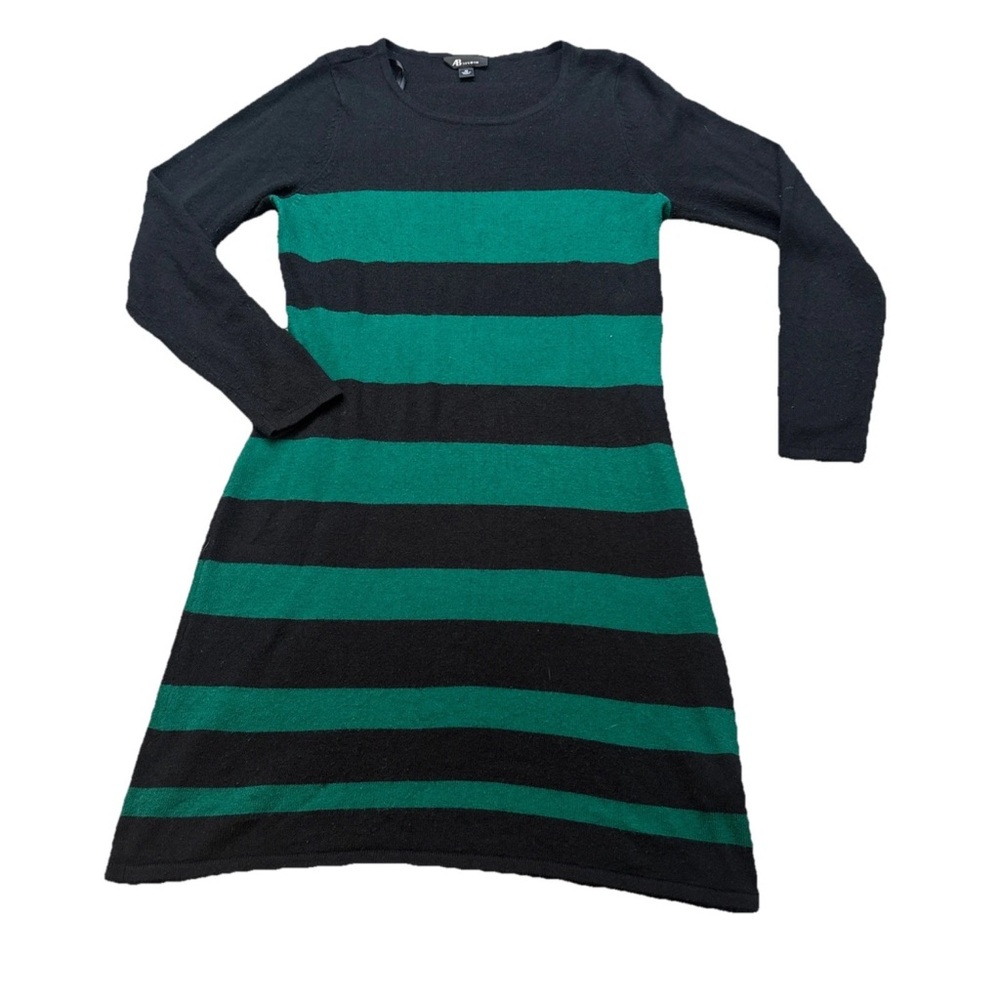 AB Studio Women’s Soft Comfy  Size Medium Long Sleeve Striped Sweater Dress